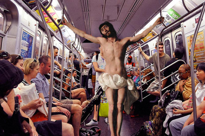 27Jesus Riding The Subway  « »