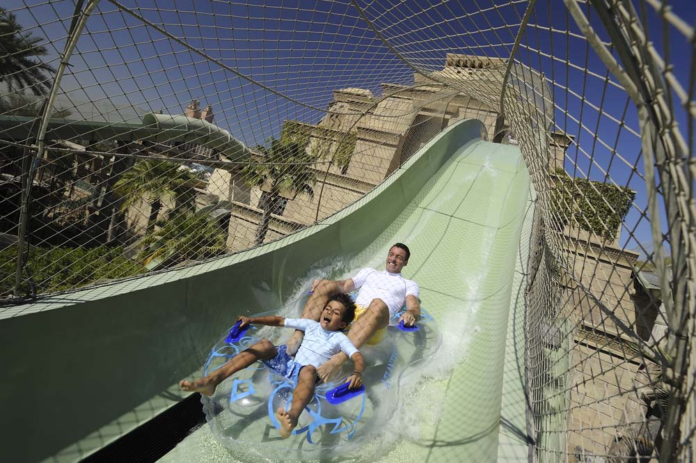 Dad and Son on The Plunge Aquaventure   –     