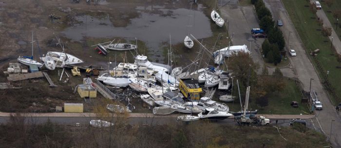 Последствия урагана "Сэнди" с высоты птичьего полета (46 фото)