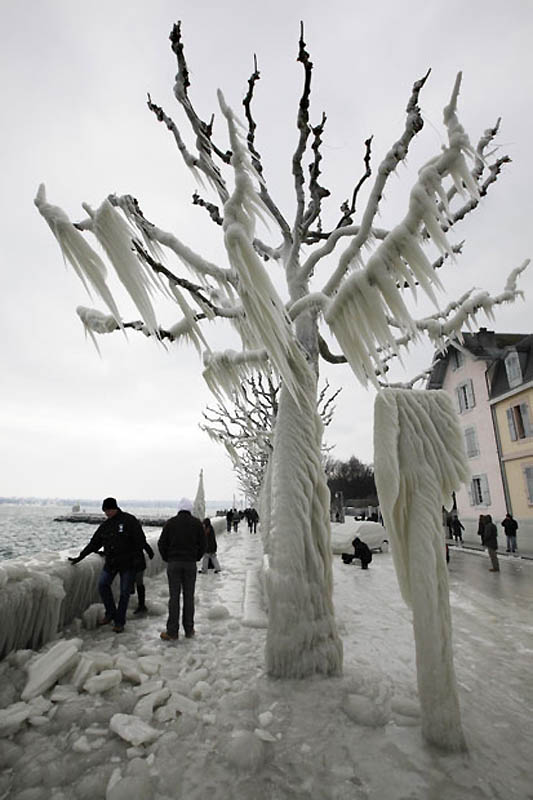 1870 Ледяные скульптуры на Женевском озере